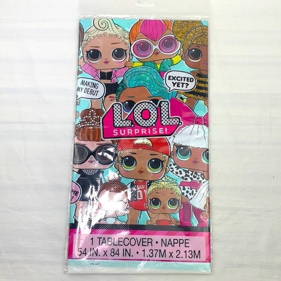 LOL Surprise! Party Tablecloth-Plastic, Multi, 54”x84”, NWT Imported UK - Picture 1 of 5